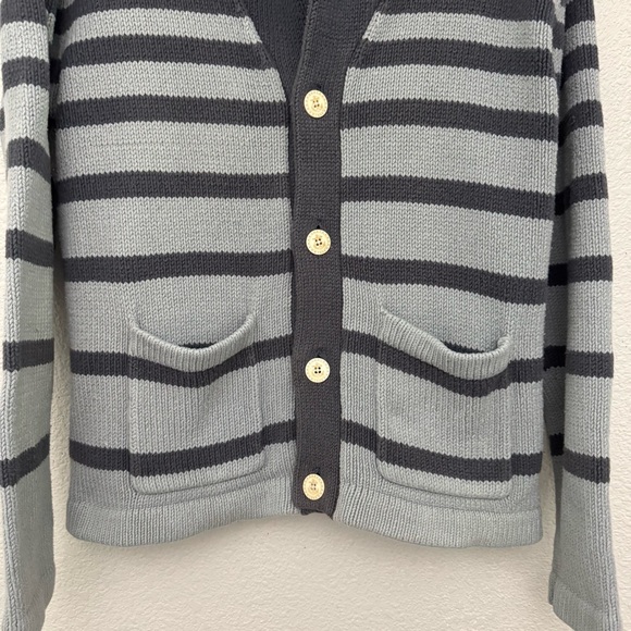 Gant by Michael Bastian Blue Nautical Stripe Shawl Collar Cardigan Sweater Large - Picture 4 of 15